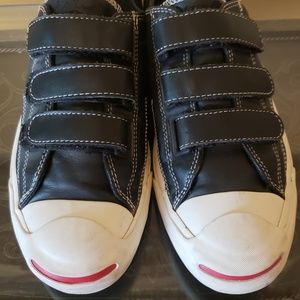 Black Leather Jack Purcell Sneaker